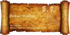 Beker Viktor névjegykártya
